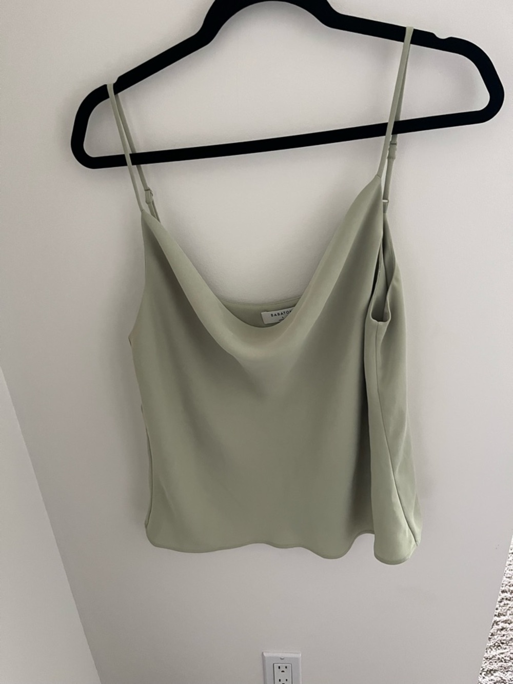 Babaton Sage Green Cowl Neck Camisole